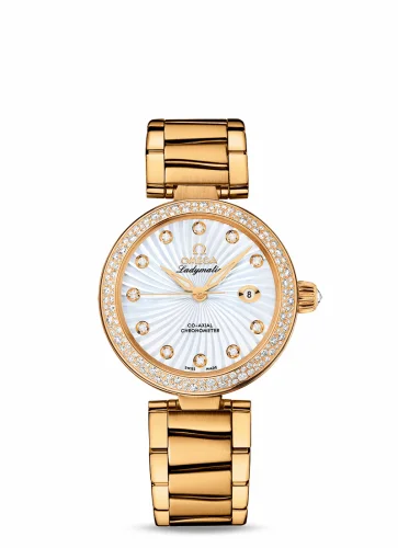 Omega LadyMatic Co-Axial 34 Yellow Gold / Diamond / MOP / Bracelet 425.65.34.20.55.004 (42565342055004)
